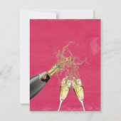 Invitation Vin et tourbe rose vif Brunch & Bubbly (Dos)