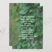 Invitation Vin Feuille Vert Sur La Fête De L'Arbre (Devant / Derrière)