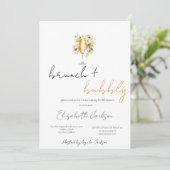 Invitation Vin floral Brunch et Fête des mariées mousseuse (Debout devant)