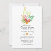 Invitation Vin floral d'été tropical Fête des mariées virtuel (Devant)