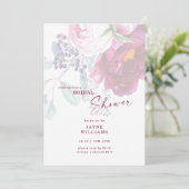 Invitation Vin Floral Élégante Fête des mariées (Debout devant)