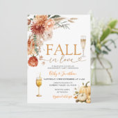 Invitation Vin floral rustique chute en amour (Debout devant)