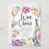 Invitation Vin & Fromage Aquarelle Fête de la Ménage (Devant)