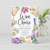 Invitation Vin & Fromage Aquarelle Fête de la Ménage (Debout devant)