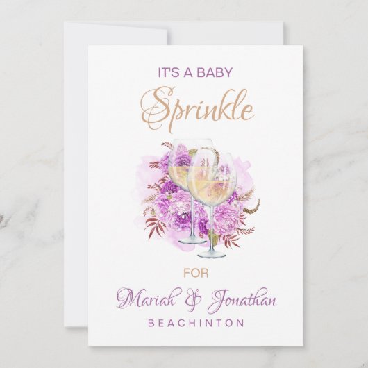 Invitation *~* Vin Fromage bébé SPRINKLE Douche (Devant)