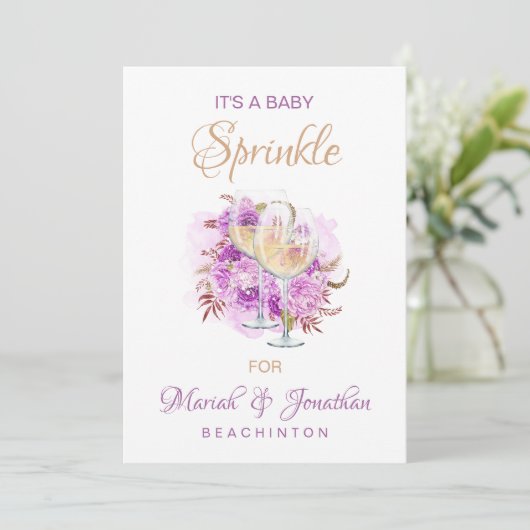 Invitation *~* Vin Fromage bébé SPRINKLE Douche (Debout devant)