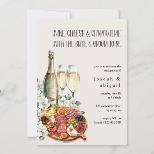 Invitation Vin Fromage Charcuterie Couples (Devant)