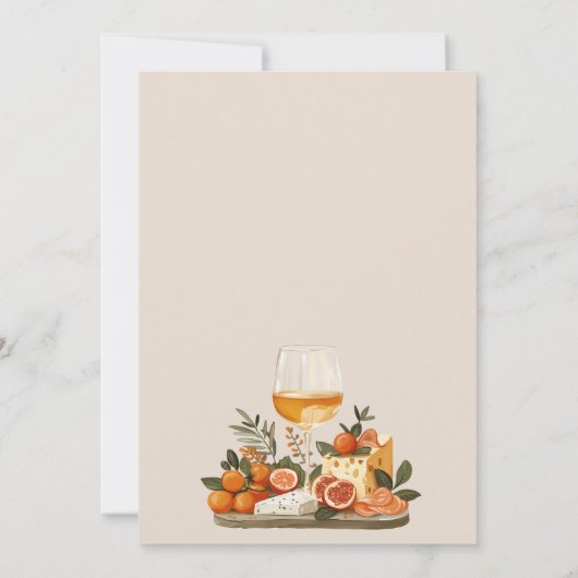 Invitation Vin & Fromage Couples Douche (Dos)