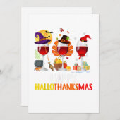 Invitation vin halloween merci noël joyeux (Devant / Derrière)