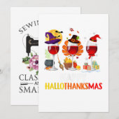 Invitation vin halloween thanksgiving noël joyeux (Devant / Derrière)