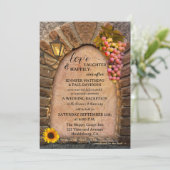 Invitation Vin Italien Heureux Jamais Après Mariage (Debout devant)