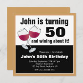 Invitation Vin Lover 50e fête d'anniversaire (Devant / Derrière)