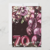 Invitation Vin Magenta de luxe Adulte 70e anniversaire (Dos)