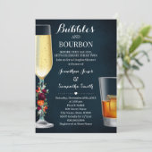 Invitation Vin Marine Bubbles & Bourbon Couples Mariage de do (Debout devant)