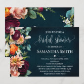 Invitation Vin Marine Fête des mariées Bourgogne Mariage (Devant / Derrière)