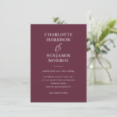 Invitation Vin minimaliste Mariage double face (Debout devant)