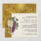 Invitation Vin moderne Champagne Verre Fête des mariées à thè (Devant / Derrière)