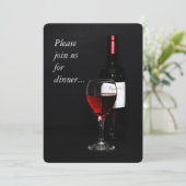 Invitation Vin moderne et bouteille (Debout devant)