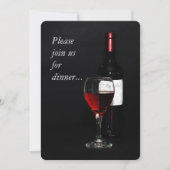 Invitation Vin moderne et bouteille (Devant)
