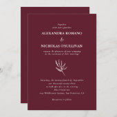 Invitation Vin moderne tendance Mariage Palette Bourgogne (Devant / Derrière)