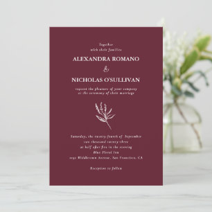 Invitation Vin moderne tendance Mariage Palette Bourgogne