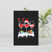 Invitation Vin Noël Lumières Noël Femmes Santa Hat Reindee (Debout devant)