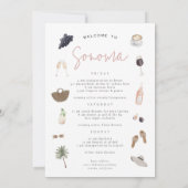 Invitation Vin Pays Bachelorette Week-end Itinéraire & (Dos)