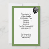 Invitation Vin pouring 25e fête d'anniversaire (Dos)