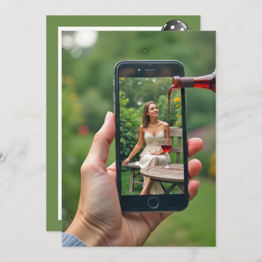 Invitation Vin pouring 25e fête d'anniversaire (Devant / Derrière)