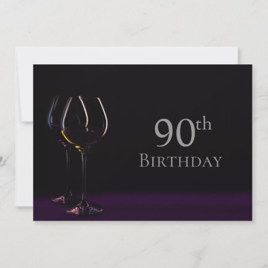Invitation Vin pourpre 90e fête d'anniversaire (Dos)