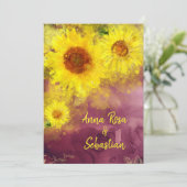 Invitation *~* Vin Purple Mariage campagnard de tournesol rus (Debout devant)