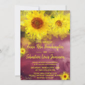 Invitation *~* Vin Purple Mariage campagnard de tournesol rus (Dos)