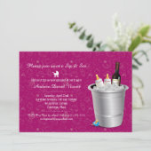 Invitation Vin rose et Bouteilles bébé Siroter et voir Baby s (Debout devant)