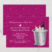 Invitation Vin rose et Bouteilles bébé Siroter et voir Baby s (Devant / Derrière)