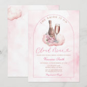Invitation Vin rose La mariée est sur un nuage Bridal Shower (Devant / Derrière)