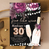 Invitation Vin rose Luxe 30e anniversaire