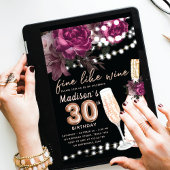 Invitation Vin rose Luxe 30e anniversaire