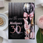 Invitation Vin rose Luxe 30e anniversaire adulte<br><div class="desc">Vin Rose de luxe Design d'anniversaire adulte. Les produits correspondants se trouvent dans la collection Luxury Wine Adult Birthday.</div>