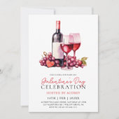 Invitation Vin Rose moderne Champagne de la Saint-Galentin (Devant)