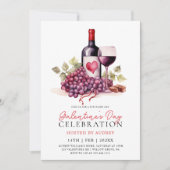 Invitation Vin Rose moderne Champagne de la Saint-Galentin (Devant)