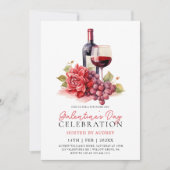 Invitation Vin Rose moderne Champagne de la Saint-Galentin (Devant)