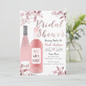 Invitation Vin Rosé Rose & Fleurs d'Orchidée Baby Shower (Debout devant)