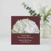Invitation Vin rouge Bourgogne Hydrangea Jardin Mariage (Debout devant)