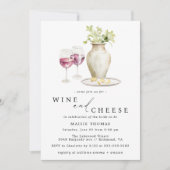 Invitation Vin rouge et fromage | Fête des mariées de dégusta (Devant)