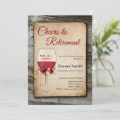 Invitation Vin rouge, fête de la retraite, retraite (Debout devant)