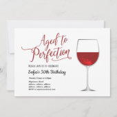 Invitation vin rouge, floral, vieilli à la perfection, annive (Devant)