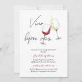 Invitation Vin Rouge Moderne Avant Vows Fête des mariées (Devant)