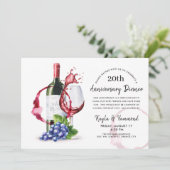 Invitation Vin rouge Occasion Anniversaire Dîner Invitat (Debout devant)