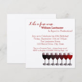 Invitation Vin rouge vieilli à la perfection anniversaire (Devant / Derrière)