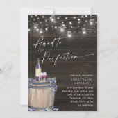 Invitation Vin Rustique Anniversaire, Âgé À La Perfection (Devant)